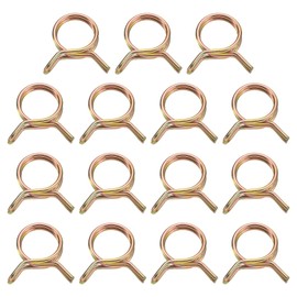 QUARKZMAN 15 Stück Doppeldraht-Federschlauchschellen, 15 mm Innendurchmesser passen für 15-16,5 mm Außendurchmesser Schlauch Kraftstoffleitung Silikonschlauch Clips, Farbe Zink