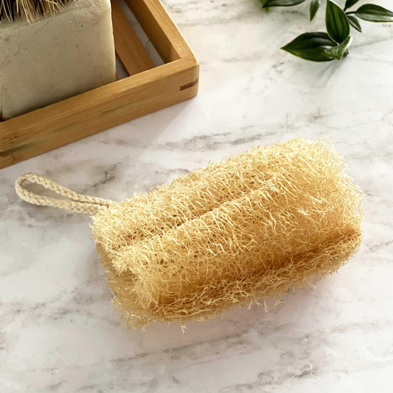 2 PCS Loofah Natural Shower, Kitchen Eco-Friendly, Cleaning Exfoliating Body