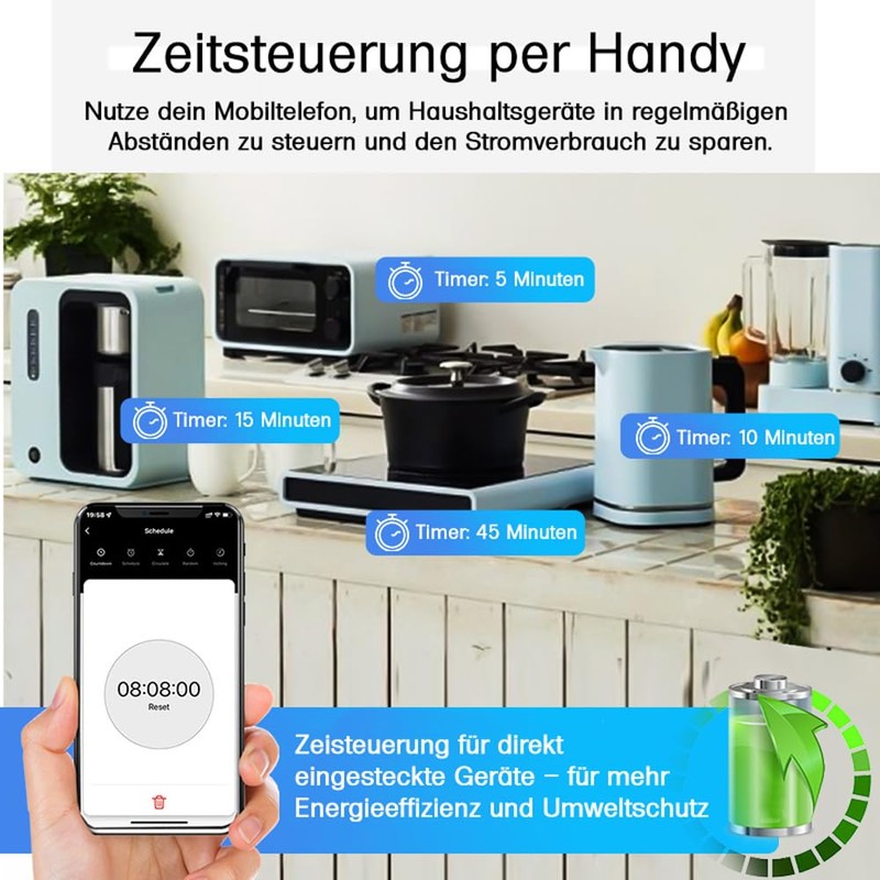 Offgridtec Smarte 4-Fach Steckdosenleiste + 2X USB-A und 2X USB-C