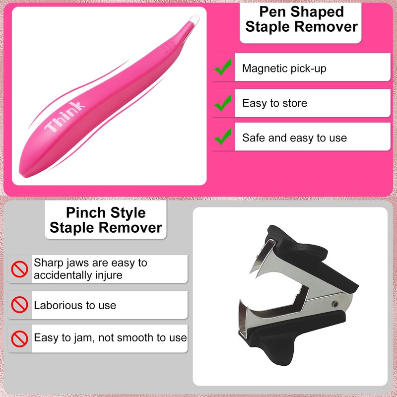 5PCS Magnetic Staple Remover Tool - No Tear Professional Stapler