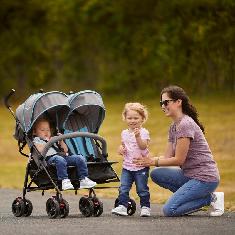 Dream On Me Volgo Twin Baby Stroller, Lightweight Side-by-Side Double