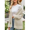 Cakulo Womens Crochet Fringe Cardigan Sweaters Oversized Lightweight Fall Open