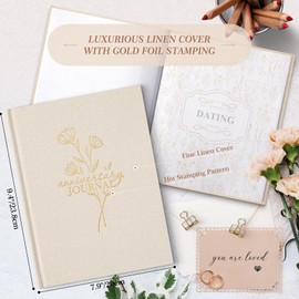 Lanpn Wedding Anniversary Journal Notebook - Linen First Year to 70th Anniversary Scrapbook Memory Book for Couples - Newlywed Marriage Journal Wedding Anniversary Book Gifts (Beige, 190 Pages)