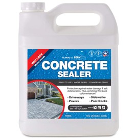 Serveon Sealants Concrete Driveway Sealer (Wet Look Matte Finish) Commercial Grade Outdoor Indoor Waterproof Sealant Protects Pavers Sidewalks Pools (1 Gallon) H2800