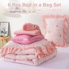 A Nice Night Rainbow Stripes & Bows Bedding Set,Ruffle 6
