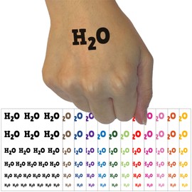 H2O Water Fun Text Temporary Tattoo Water Resistant Fake Body Art Set Collection - Purple (One Sheet)