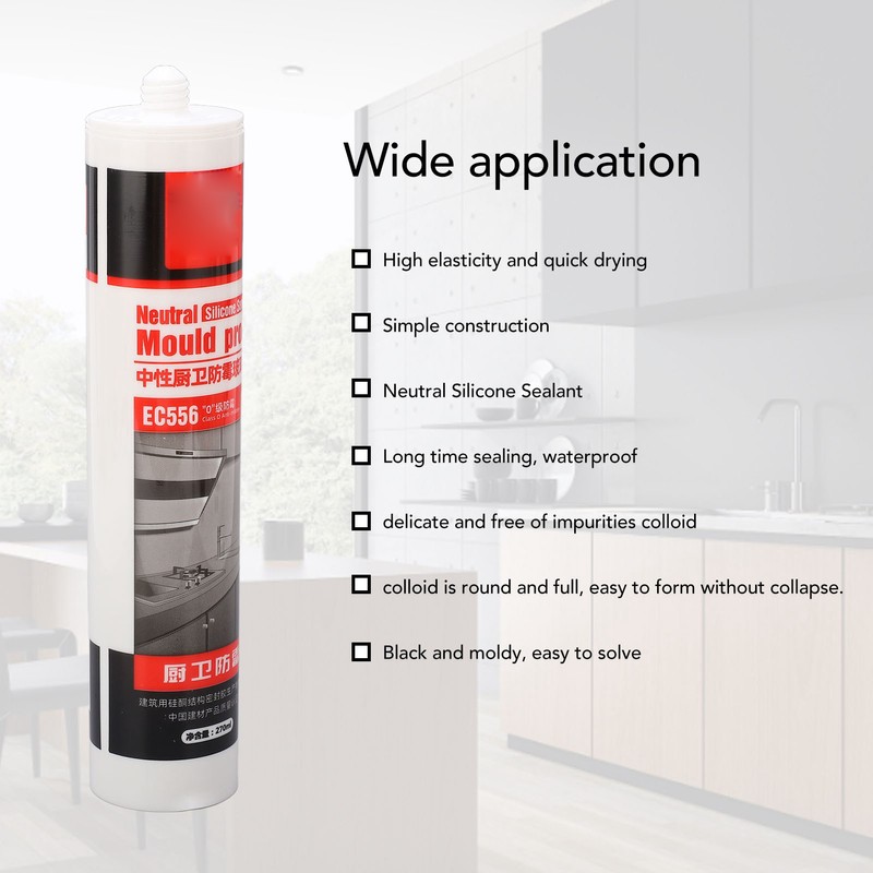 Neutral Silicone Sealant Water Resistance Clear Glass Glue for Kitchen