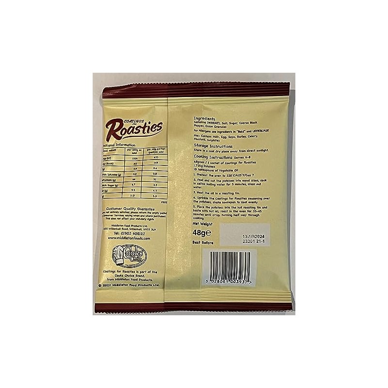 Cooks Choice Roast Potato Seasoning / Roastie Coater 48gm per