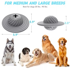 Bambot Treat Dispensing Dog Chew Toy Natural Rubber UFO Design Medium and Large Breeds