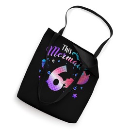 6th B-Day Mermaid Girl Tail Swim Birthday 6 Year Old Funny Tote Bag