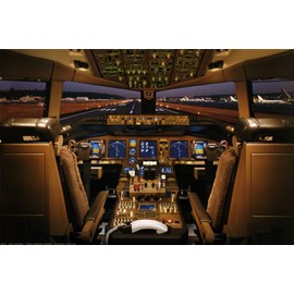 Boeing 777-200 Flight Deck Poster 36 x 24in