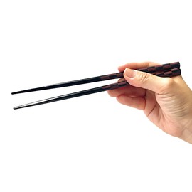 [Dishwasher Safe Chopsticks Wagokoro] Natural Wood, Made in Japan, High Class Japanese Pattern, Modern Wooden Chopsticks for Home Use, Antiskid (Gold Checkered, Women's)