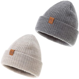 Gorro de invierno para niños pequeños, elegante gorro de invierno para niños, Gris Beige, 0-24 Meses
