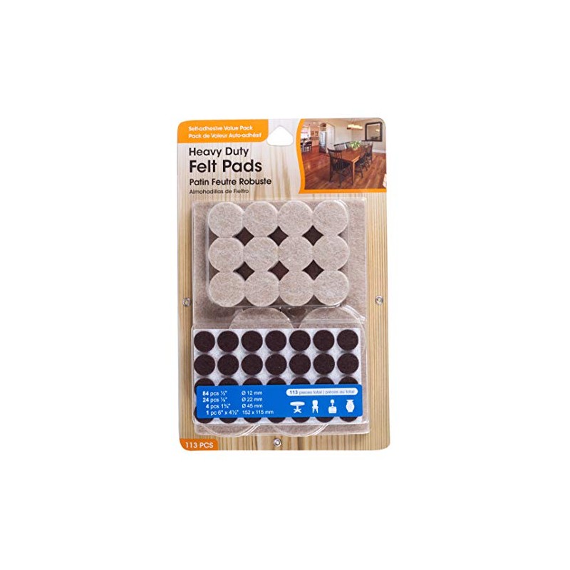 Jacent Heavy Duty Self Adhesive Felt Pads, 113 Pieces per