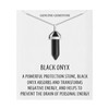 Philip Jones Black Onyx Gemstone Necklace with Quote Card