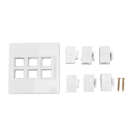 6 Port Cat 6 Ethernet Wall Plate Removable Female to Female Ethernet Wall Plate for Cat6 6a 5 5e Ethernet Devices