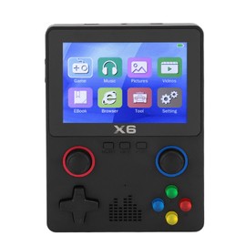 X6 Handheld Games Consoles with Dual 3D Rocker, 3.5in IPS Screen Retro Gaming Console - 11 Emulators Support, Built in 10000+ Games, 2 Players Support (32G) (Black)