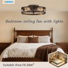 VOLISUN Caged Ceiling Fan with Light and Remote,19.7 inch Fandelier