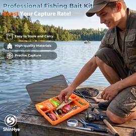 Fishing Lures - Fishing Kit Included 193Pcs Fishing Accessories and Tackle Box, Frogs, Minnows, Soft Baits, Hooks & Weights Accessories Gear Gift for Men Freshwater Bass Trout