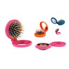 3 Pack Folding Hairbrush With Mirror Compact Pocket Size Travel