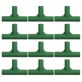 QUARKZMAN Pack of 12 16 mm / 0.6 inch Greenhouse Frame Connectors Pipe Connection Tool, 3-Way Frame Connector for Trellis Sun Protection Shed Gardening (Green)