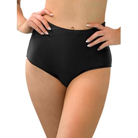 Ocean Blues Women's Black High Waisted Bikini Bottom Full Coverage Swimsuit Size Large