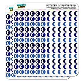 Moon Dots Planner Calendar Scrapbooking Crafting Stickers - Blue - Clear