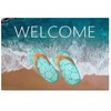 DayliPillow Flip Flops Welcome Door Mat,Ocean Sea Beach Blue Door