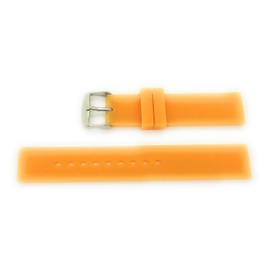 18mm Smooth Soft Rubber Silicone Watch Band Sport (Yellow)