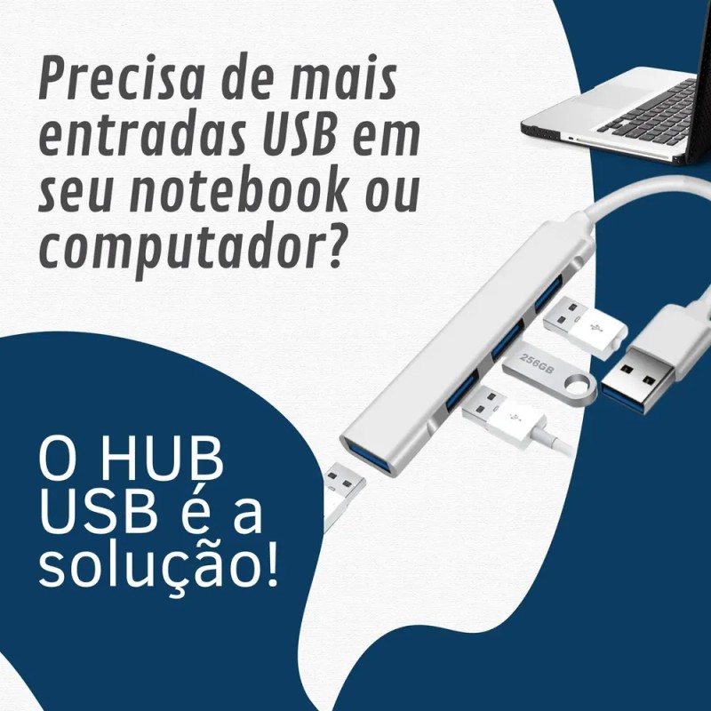 Extensor Hub Usb 3.0 De 4 Puertos Y Alta Velocidad