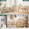 Smiry Shoe Rack, 2 Tier Bamboo Shoe Organizer, Stackable Free