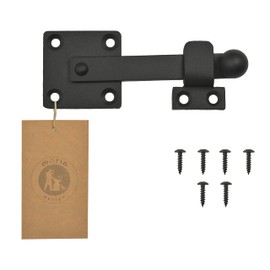 MORIA DESIGN Door Lock 14 cm | Shutter | Ends for Garden Garden Architecture Retro Tin Powder Coated Colour Black