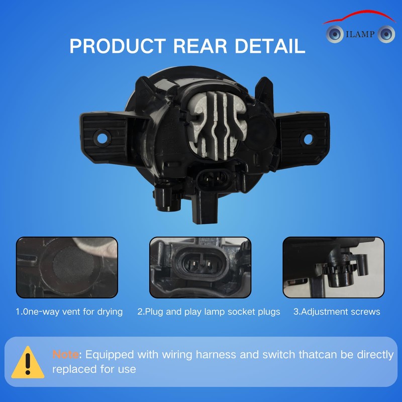 ILAMP Fog Lamps Assembly with LED Compatible with 2015-2019 Nissan