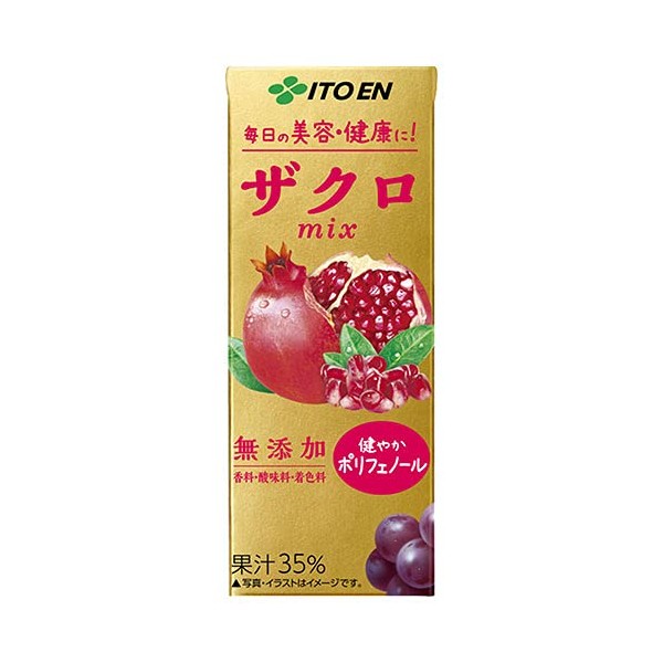 Itoen Pomegranate Mix, 7.8 fl oz (200 ml) Paper Pack x 24 Bottles x (2 Cases)