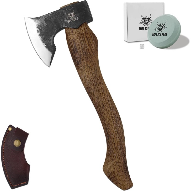 Wicing 15" Hatchet Axe Wood Handle 2Lbs Manganese Chopping Camping