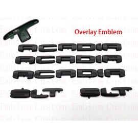 PAINT 5PCS Matte BLACK EMBLEM For 2020-2023 GMC ACADIA BLACK DOOR TAILGATE Overlay