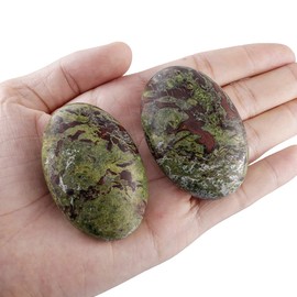 mookaitedecor Polished Dragon Blood Jasper Worry Stone Pocket Palm Stones Crystal Healing Gemstone Home Decor, Oval Shape