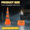 PATIKIL 35.5" 2 Pack Collapsible Traffic Cones, Orange Safety Cones
