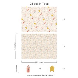 Cheerland 12 Sheets Garden Party Animal and Critter Theme Gift Wrapping Paper with 12 Gift Tags, 2 Designs Woodland Insect Gift Wrap Goose Chicken Shed Kids Baby Shower Birthday Favors and Supplies