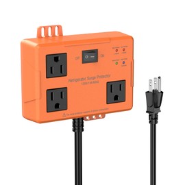 3 Outlet Refrigerator Surge Protector with Time Delay, Voltage Protector for Home Appliances, Protects Against Brownout, Spike, Instant Surge All Voltage Abnormalities, 14 AWG Power Cord (3FT)
