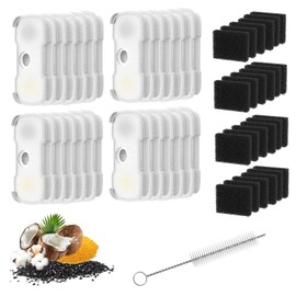 24 Packs Cat Water Fountain Filter Replacement Compatible with PETLIBRO Dockstream Cat Water Fountain PLWF005/PLWF115/PLWF105, 4-Layer Filtration System Replacement Filters with 24 Pre-Filter Sponges