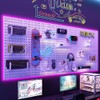 Peg Board with RGB+IC LED Strip Lights,2PCS Metal Pegboard Panels,Heavy