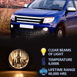 PIT66 2Pcs Driving Fog Lights Compatible with Ford Expedition 2007-2014 /Ranger 2008-2011 Driver and Passenger Side FO2593221,AL1Z15200A Clear Lens