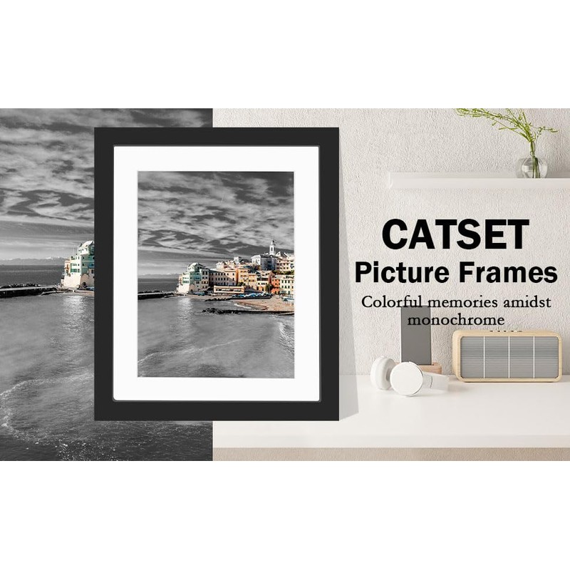 AouuecFrames with Mat, Photo Frames for Wall and Tabletop Display,