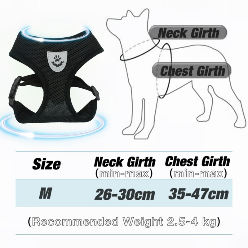 Step-in Dog Harness Adjustable Reflective Soft Dog Harness Breathable Vest