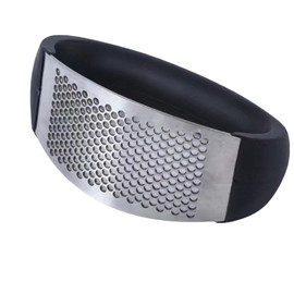 Generic S&HA Stainless Steel Garlic Masher Kitchen Device Household Manual Annular Garlic Press Garlic Grinder, Larger, Black