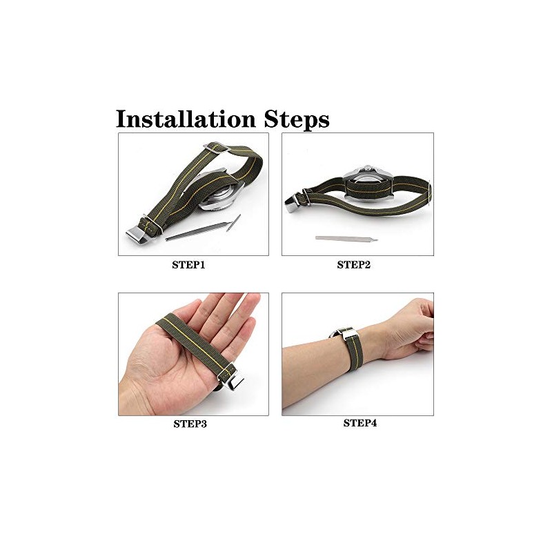 Onthelevel French Troop Paratrooper Military Nylon Watchband 18mm 20mm 22mm