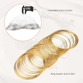 ZENWORYS 300 Loops Memory Wire for Jewelry Making Bracelets & Bracelet Making, Jewelry Wire Memory Beading Wire Steel Memory Wire