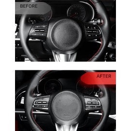YOUTOOCAR Cubierta de marco de volante de coche estilo fibra de carbono compatible con KIA Stinger