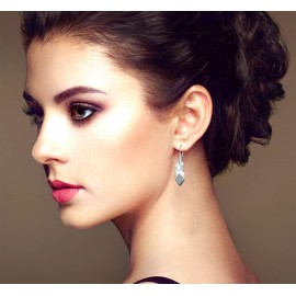 Panda-Jewellery 925 Sterling Silver Jewellery Set with Crystals - Broken - Many Colours - Earrings for Women - Necklace with Pendant - Jewellery for Women with Gift Box, Sterling Silver, Crystal